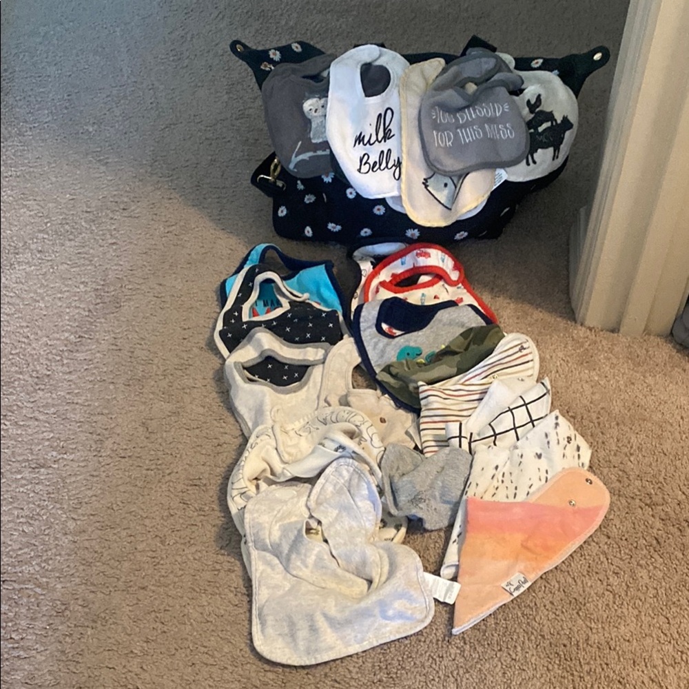 22 Assorted Colorful Baby Bibs Set